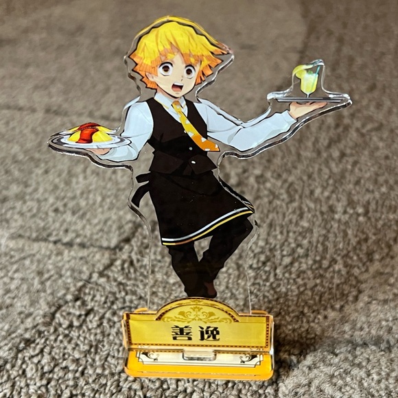Demon Slayer Kimetsu no Yaiba Zenitsu Agatsuma Acrylic Figure Stand Cafe Collab - Picture 1 of 7